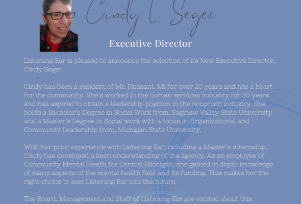 Welcome, Cindy! Our new Executive Director!